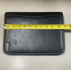 Franklin Covey Classic Zip Binder/ Planner -7 Ring Black Top Grain Leather
