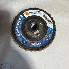 36 Grit Tiger X #51204 Weiler 4-1/2″ Tiger Flap Disc Angled CZA 5/8-11A T29 10x