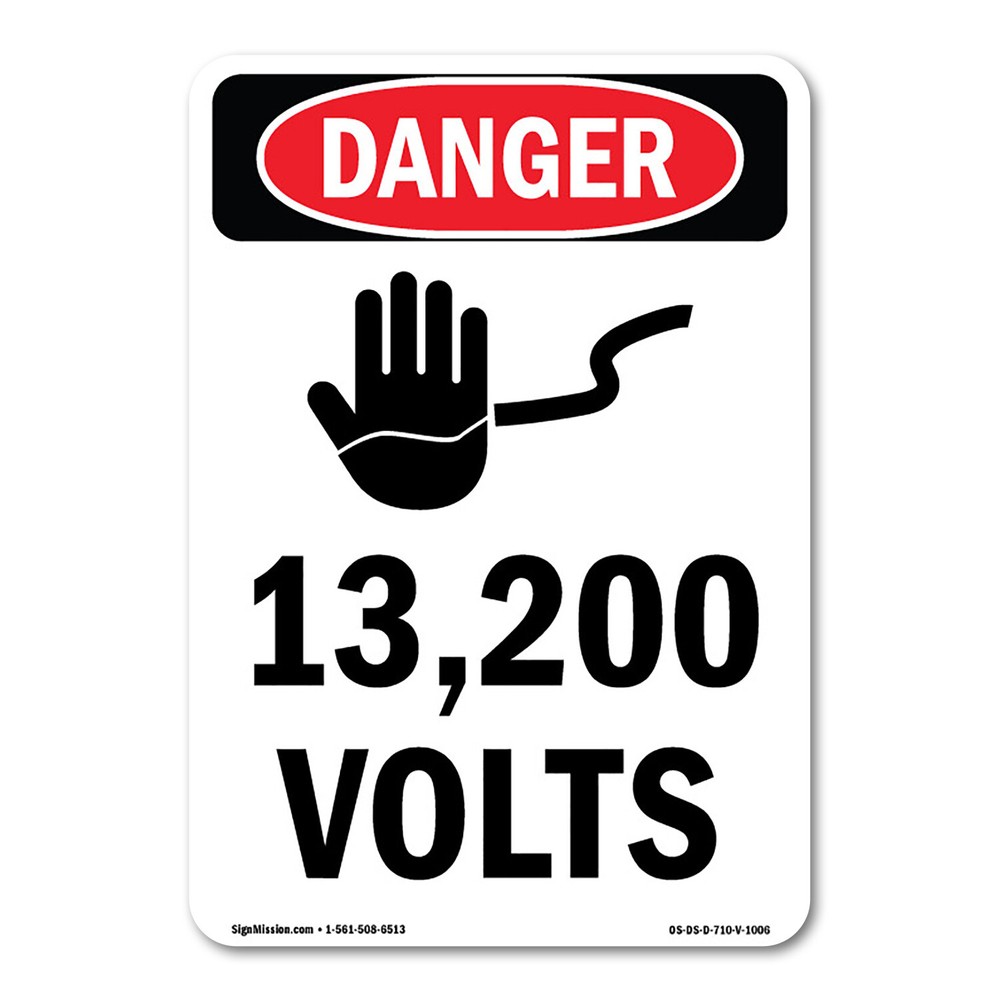 13 200 Volts ANSI OSHA ANSI Danger Sign Metal Plastic Decal