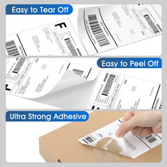 4″ X 6″ Direct Thermal Labels, 500 Fanfold Labels, for Shipping & Mailing, Perfo
