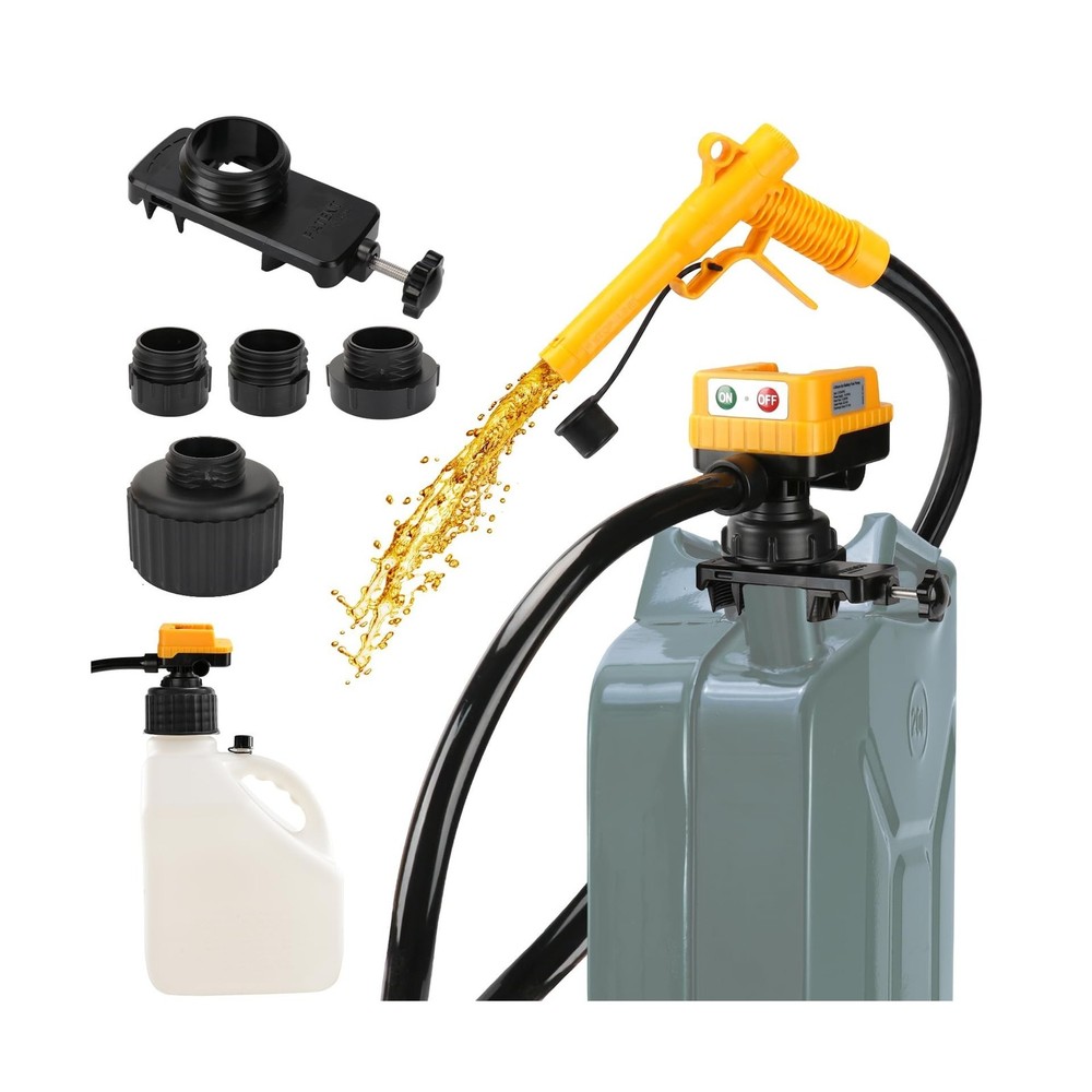 4.5 GPM Cordless Fuel Transfer Pump with 51” PVC hose, Compatible with DeWal…