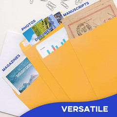 25 Pack 9X12 Manilla Envelopes Self Seal, 100 GSM Brown Kraft Large Envelopes fo