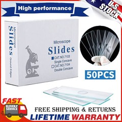 50Pcs Microscope Slides Concave Single Concave Pre-Cleaned Clear Glass Slide USA