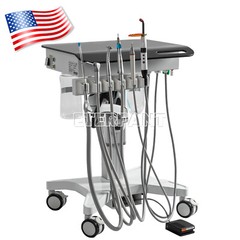 Dental Delivery Cart Adjustable Treatment Unit 4Hole/40L Oil-Free Air Compressor