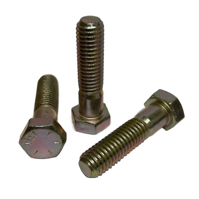 7/8-9 x 6″ Coarse Thread Grade 8 Hex Cap Screws – YZ Plated – 5 Pack