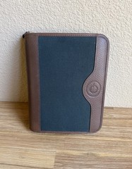 FRANKLIN COVEY Binder Green Line 10” x 8” NEW 90s GREEN With BROWN Leather Trim