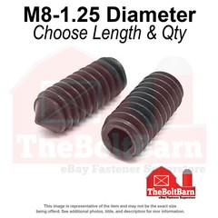 M8-1.25 Class 45H Cone Point Socket Set Screws Black Oxide (Pick Length & Qty)