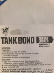 DAP Tank Bond Thread Locker Blue 6mL/.2oz Removable Medium Strength For Metals
