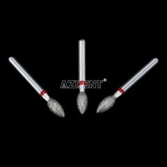 AZDENT Dental Bur Diamond Burs FOOTBALL Multi-Use FINE RED Polishers 10PCS/PACK