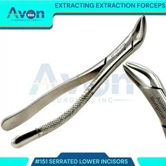 DENTAL TOOTH EXTRACTING FORCEPS #151 WITH SERRATED JAW DENTAL INSTRUMENT GERMAN