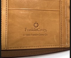 NEW VTG 1996 Franklin Covey SpaceMaker Tan Tobacco Leather Zip Planner 10×7 MINT