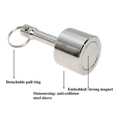 2PCS Large Neodymium Gold & Silver Testing Magnet Keychain Holder D28mm 1.1inch