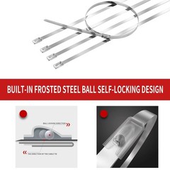 Metal Zip Ties 11.8 inch 100pcs 11.8x 0.18 x 0.01 inches (L*W*T), Silver