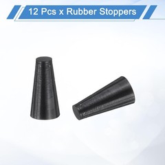 uxcell 12 Pcs Silicone Rubber Tapered Plug, 4.5mm to 8.5mm, Black
