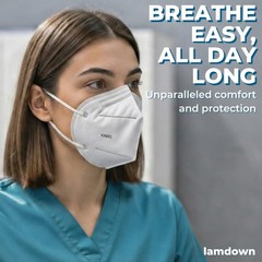 (50-Pack) KN95 Face Masks, Individually Wrapped, Premium Disposable Dust Mask…