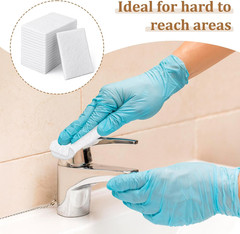40 PCS White Non Woven Pads, Light Duty Scouring Pad, Abrasive Surface Scrubber,