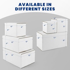 Golden State Art, 5x5x5 White shipping boxes 28 Pack, Small Corrugated Cardboard