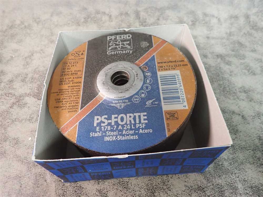 Pferd 61004 PS-Forte E178-7 7″ x 1/4″ x 7/8″ Grinding Wheel 10 Pack (W10)