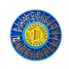 120/240pcs Dental Screw Post Completed Kit Silver/Gold Plated Endo Conical Pins