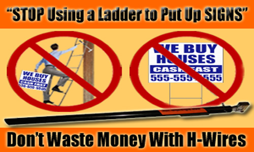 Sign-Stapler Tool For Putting Up Marketing Yard/Bandit Signs High Out of Reach!