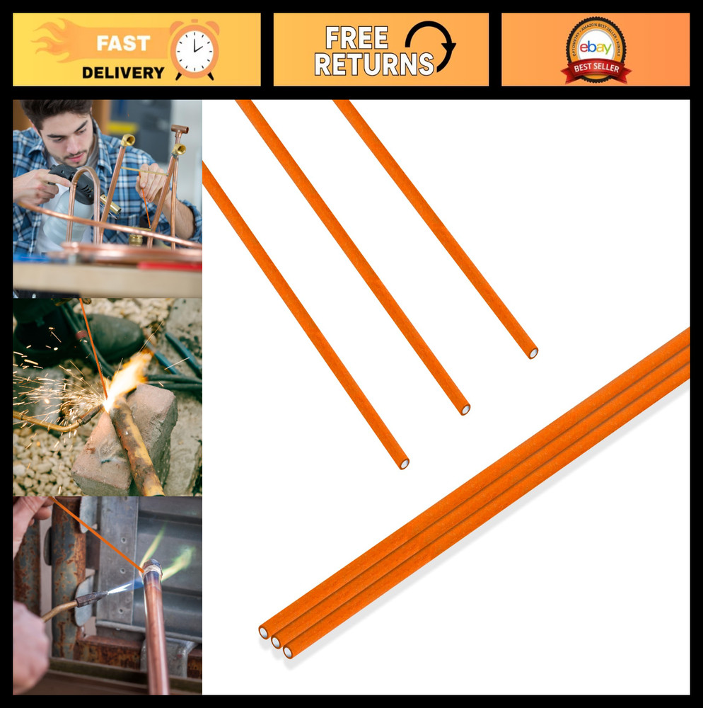 3 Pcs 18″ Silver Alloy Brazing Rods – Flux Coated Copper Solder Sticks, 56% Silv