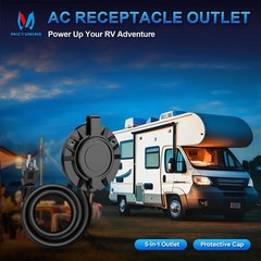 Universal 5-in-1 Outdoor Power Outlet 20A 125V RV Shore Power Receptacle Outlet