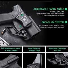 WARRIORLAND IWB Kydex Holster for Glock 43X / G43X MOS / G43 – Inside Wais