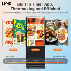 MWE 55 Inch 4K Touchscreen Kiosk, Indoor Floor Standing Digital Signage Displays
