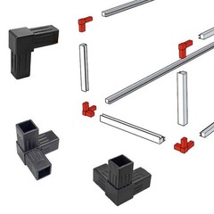 Square Tube Socket Connector Joints Plastic Profiles Connections 2/3/4/5-Way