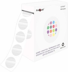 0.5 inch Round Clear Circle Dot Sticker, 1000pcs Transparent Adhesive Label f…