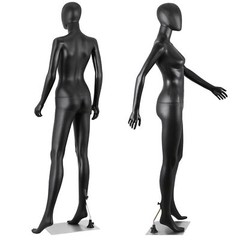 70″Female Mannequin Full Body Realistic Display Head Turns Dress Form Base Black