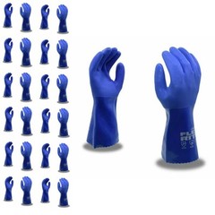 Cordova Flex-Rite Blue PVC Gloves, Textured Finish, Seamless Machine Knit Lined,
