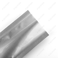 Multi Size Clear Back Silver Front Aluminium Mylar Glossy Flat Open Top Pouch