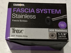 STARBORN Fascia System for TREX 1-7/8″ 305 Stainless Screws #37 Pebble Grey