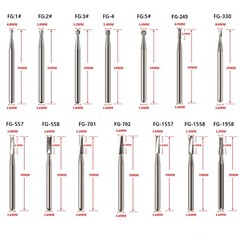 Dental FG Burs High Speed Handpiece Round Friction Grip Tungsten Carbide Steel
