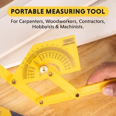 Compact Hand-Powered Protractor for Sloped, Inside & Outside Angles – Yellow