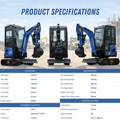 TYPHON TERROR XVII Cabin Mini Excavator 4000lb Kubota D902 with 13 Attachments
