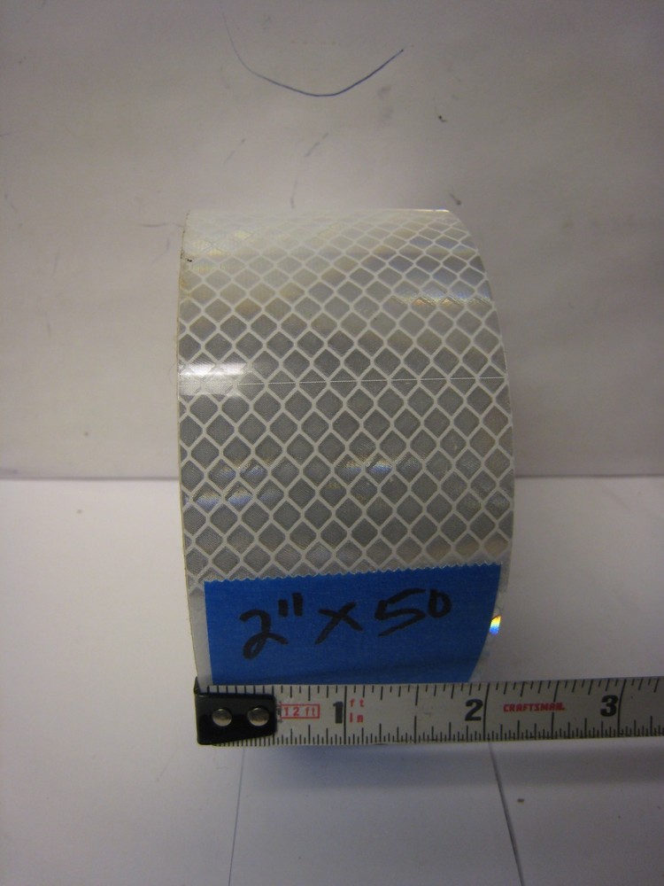 3M BRAND # 4091 WHITE ROLL REFLECTIVE TAPE 2″ x 50′ CUSTOM CUT