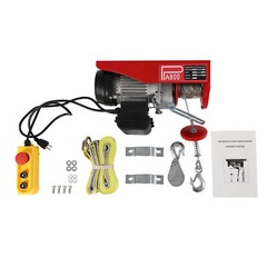 110V 1763lbs Electric Cable Hoist Crane Winch Garage Lift Wired Remote Control