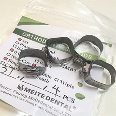 80Pcs Dental Orthodontic Bands with Buccal Tube 1st Molar Roth 022 Conv 16#-44+#
