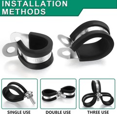 150PCS Cable Clamps with Screws Assortment Kit 304 Stainless Steel Insulated