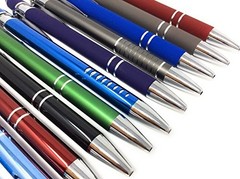 5 lb. Box of Assorted Misprint Metal Retractable Ball Point – Bulk Misprinted Pe