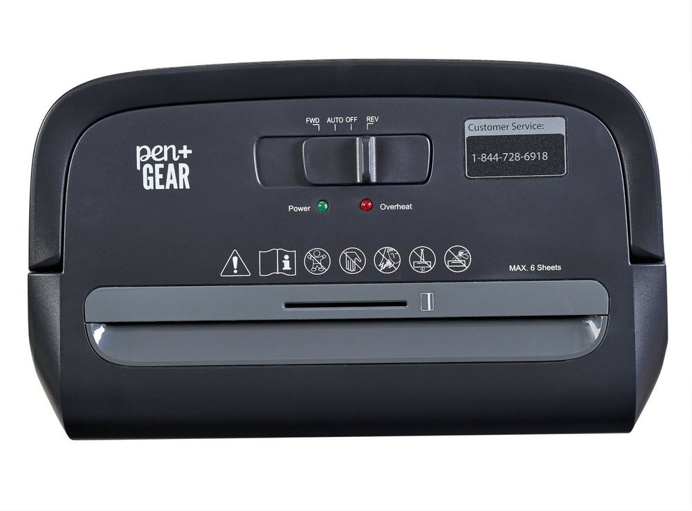 Pen+Gear Paper Shredder 6-Sheet Micro Cut Credit Card, CD, DVD Shredding Machine