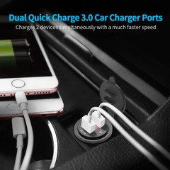 Car ATV Auto Dual USB Charger LED Digital Voltage Amp Gauge Ammeter Voltmeter