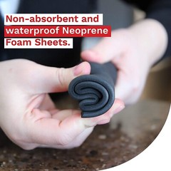 XFasten Neoprene Sponge Foam Rubber Sheet Roll, Black, 1/4-Inch Thick, 12″ x 55″