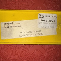 agi VR WESSON Carbide Inserts – VRR 3078R VR527 (Q35) 11pcs