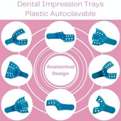 BRITEDENT Disposable Latex Free Perforated Dental Impression Trays Bag of 12Pcs