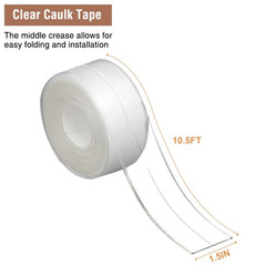 Clear Caulk Tape Self Adhesive, DIY Home Improvement Decor Bathroom & Kitchen Wa