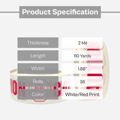 36 Rls White Caution Pre-Printed Packing Tape 2″ x 110 Yds Warning Tape 2 Mil