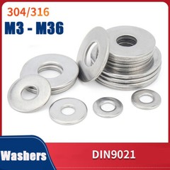 A2 Stainless Steel Penny Repair Mudguard Washers DIN 9021 A4 Marine Grade Washer